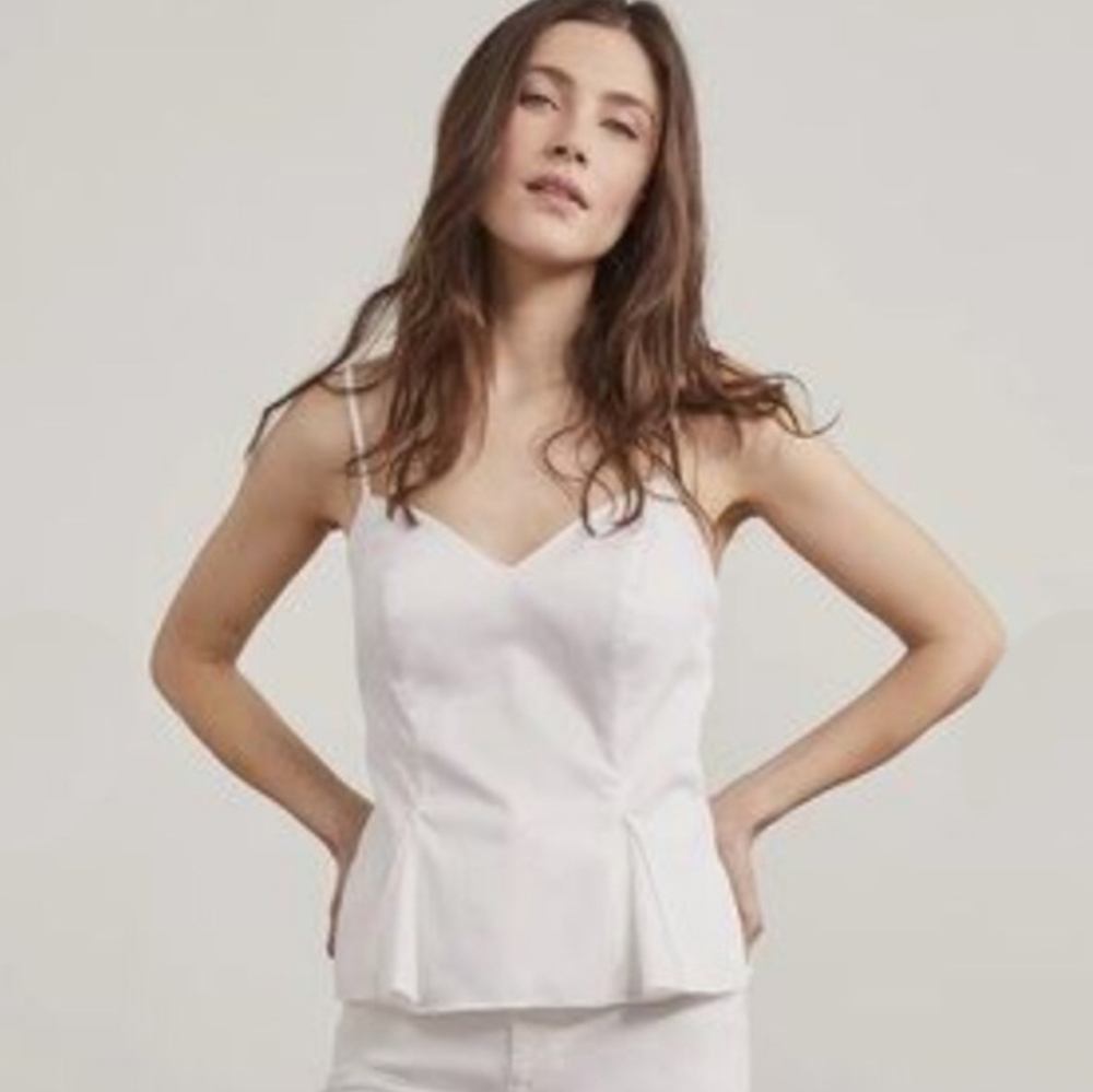 Elizabeth and James Ivory Ruched Tank Top Size L